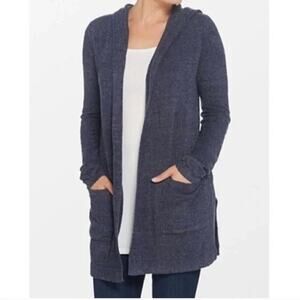 Barefoot Dreams Baja Blue CozyChic Lite Relaxed Hooded Cardigan Women's S
